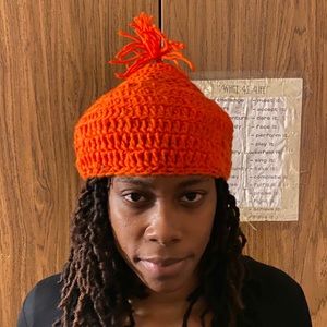 Hand knitted hat by Lydia Fludd